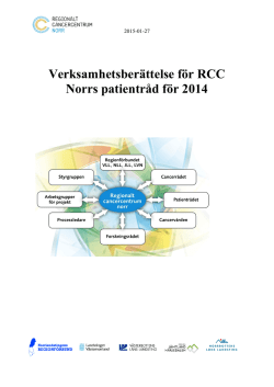Verksamhetsberättelse för RCC Norrs patientråd för 2014