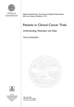 Patients in Clinical Cancer Trials