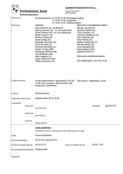 2015-10-07 Protokoll, Kommunstyrelsen