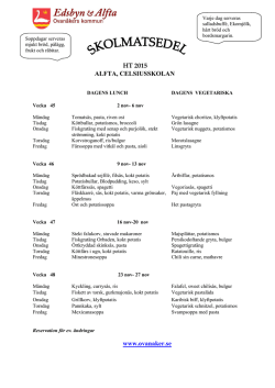 Veckorna 45-51. 2015 Alfta, Celsius och Voxnadalens gymnasium
