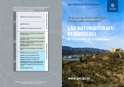 läs naturgeografi/ klimatologi - Institutionen för geovetenskaper