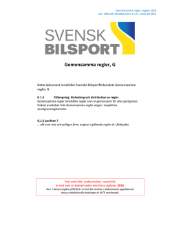 Gemensamma Regler (G) - Svenska Bilsportförbundet