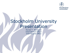 Presentation of Stockholm University