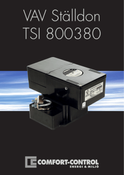 TSI 800380 VAV ställdon produktblad