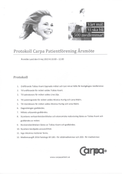 Protokoll Carpa patientförenings årsmöte 2014