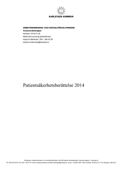Klicka här för att läsa patientsäkerhetsberättelse 2014