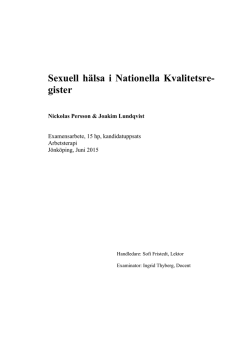Sexuell Hälsa i Nationella Kvalitetsregister