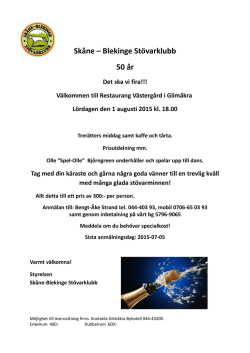 Inbjudan - Skåne-Blekinge Stövarklubb