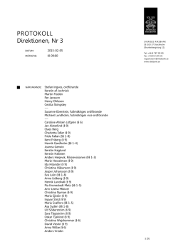 Protokoll från direktionens sammanträde 5 februari 2015
