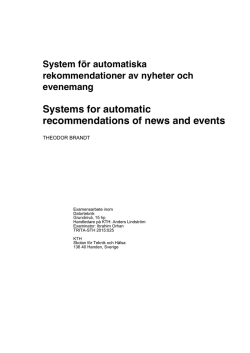 Systems for automatic recommendations of news and