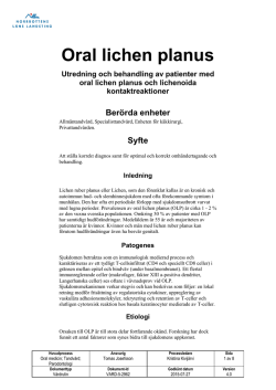 Oral lichen planus - vårdprogram