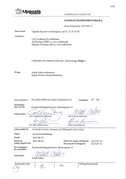 Protokoll kommunfullmäktige 15 juni 2015