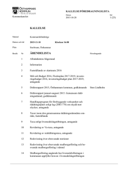 Föredragningslista 2015-11-10