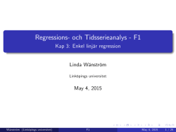 Regressions- och Tidsserieanalys - F1
