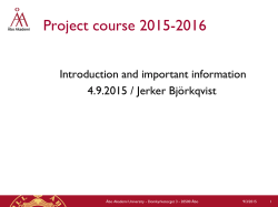 Project course 2015-2016