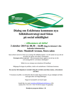 Dialog om Eskilstuna kommuns nya folkhälsostrategi med fokus på