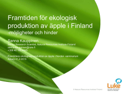 Framtiden för ekologisk produktion av äpple i Finland
