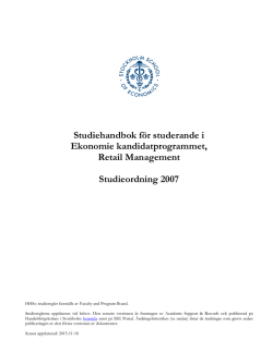 Studiehandbok för studerande i Ekonomie kandidatprogrammet