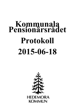 Kommunala Pensionärsrådet Protokoll 2015-06-18