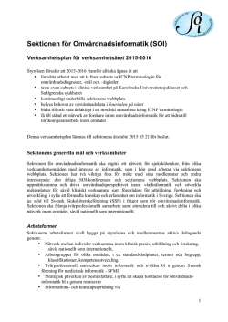 Verksamhetsplan - Svensk sjuksköterskeförening