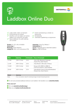 Produktblad Laddbox Online Duo