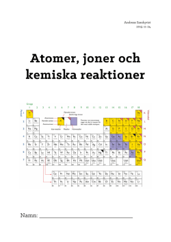 Atomer, joner och kemiska reaktioner kemiska reaktioner