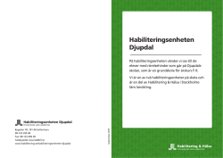 Habiliteringsenheten Djupdal - Publicerat från Habilitering & Hälsa