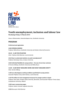 Youth unemployment, inclusion and labour law