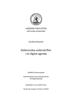 Elektroniska underskrifter i en digital agenda - LUP