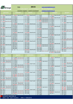 Calendario divieti Trasporti Eccezionali 2015