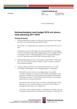 1. Verksamhetsplan med budget 2016 och