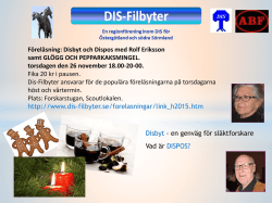 Föreläsning: Disbyt och Dispos med Rolf Eriksson - DIS