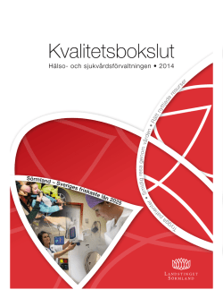 Kvalitetsbokslut 2014 - Landstinget Sörmland