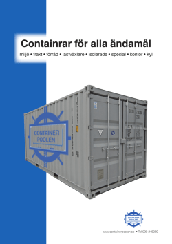 Broschyr - Containerpoolen