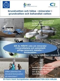 Grundvatten och hälsa –mineraler i grundvatten och behandlat vatten