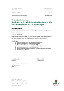 14 Besluts- och behörighetsattestanter för socialnämnden 2015