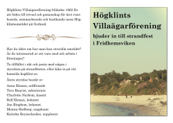 Inbjudan strandfest 2015 - Högklints Villaägarförening