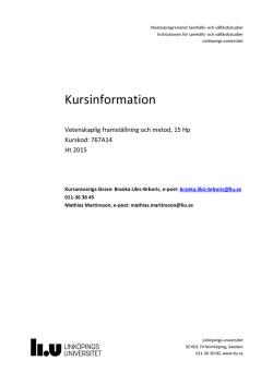 Kursinformation - Linköping University