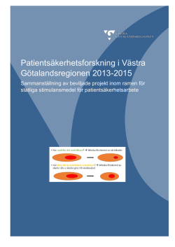 Patientsäkerhetsforskning i Västra Götalandsregionen 2013-2015