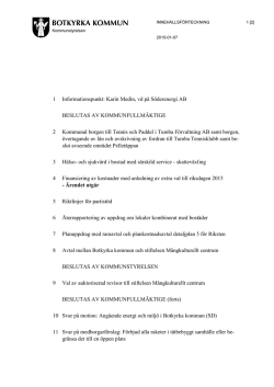 2015-01-07 Kommunstyrelsen - protokoll