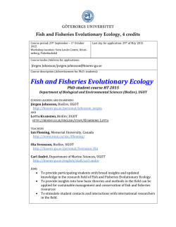 Fish and Fisheries Evolutionary Ecology