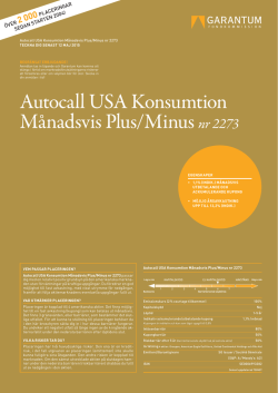 Autocall USA Konsumtion Månadsvis Plus/Minus nr 2273