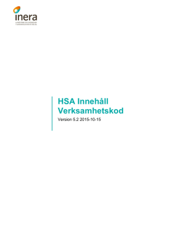 HSA Innehåll Verksamhetskod