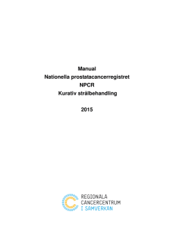 Manual Nationella prostatacancerregistret NPCR Kurativ