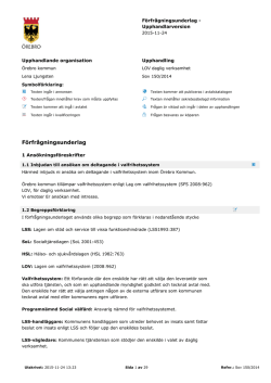 Förfrågningsunderlag LOV - Daglig verksamhet