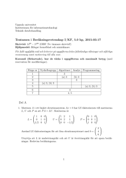 Tentamen i Beräkningsvetenskap I/KF, 5.0 hp, 2015-03