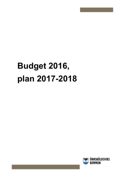 Budget 2016, plan 2017-2018