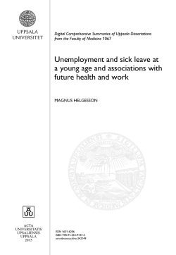 Unemployment and sick leave at a young age and associations with
