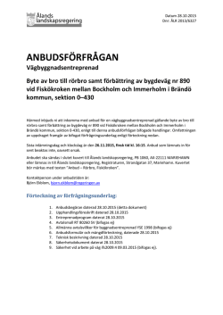 ANBUDSFÖRFRÅGAN - Ålands landskapsregering