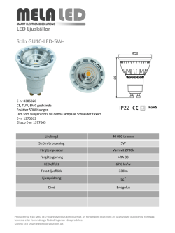 IP22 LED Ljuskällor Solo GU10-LED-5W- Varmvit-Dimbar